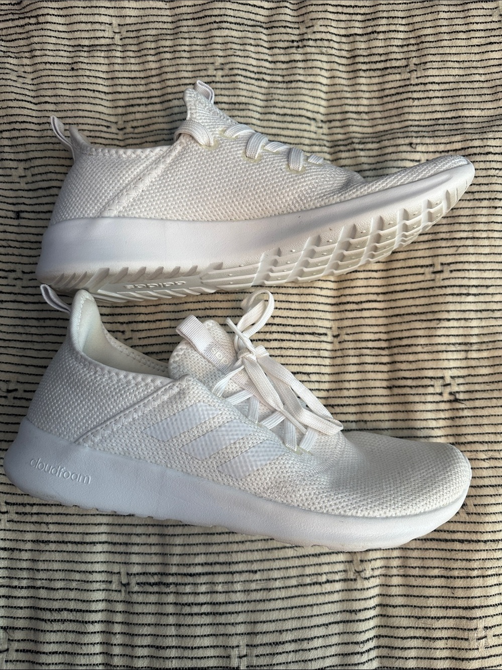 adidas Women's All-White Knit Cloudfoam Trainers